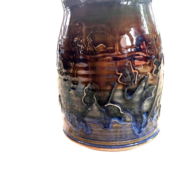 Laurey-Faye Long Artist Handmade Glazed Pot Nature North Carolina Appalachians - Picture 5 of 12